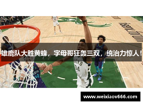 雄鹿队大胜黄蜂，字母哥狂轰三双，统治力惊人！